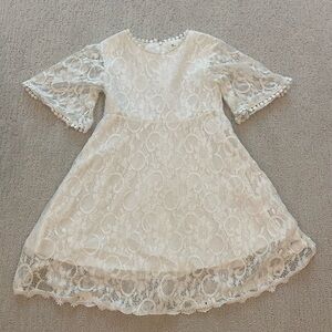Elegant White Lace Kids Dress